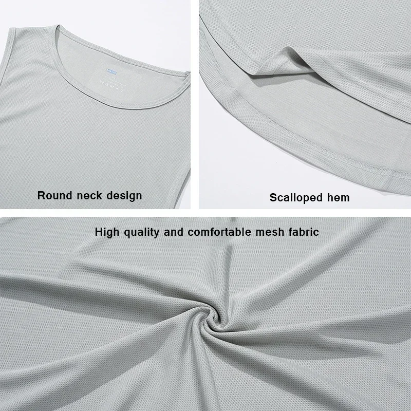 Camisetas sin mangas para culturismo y gimnasio para hombre, ropa deportiva de verano, camisetas sin mangas holgadas de secado rápido de malla, chaleco para correr muscular
