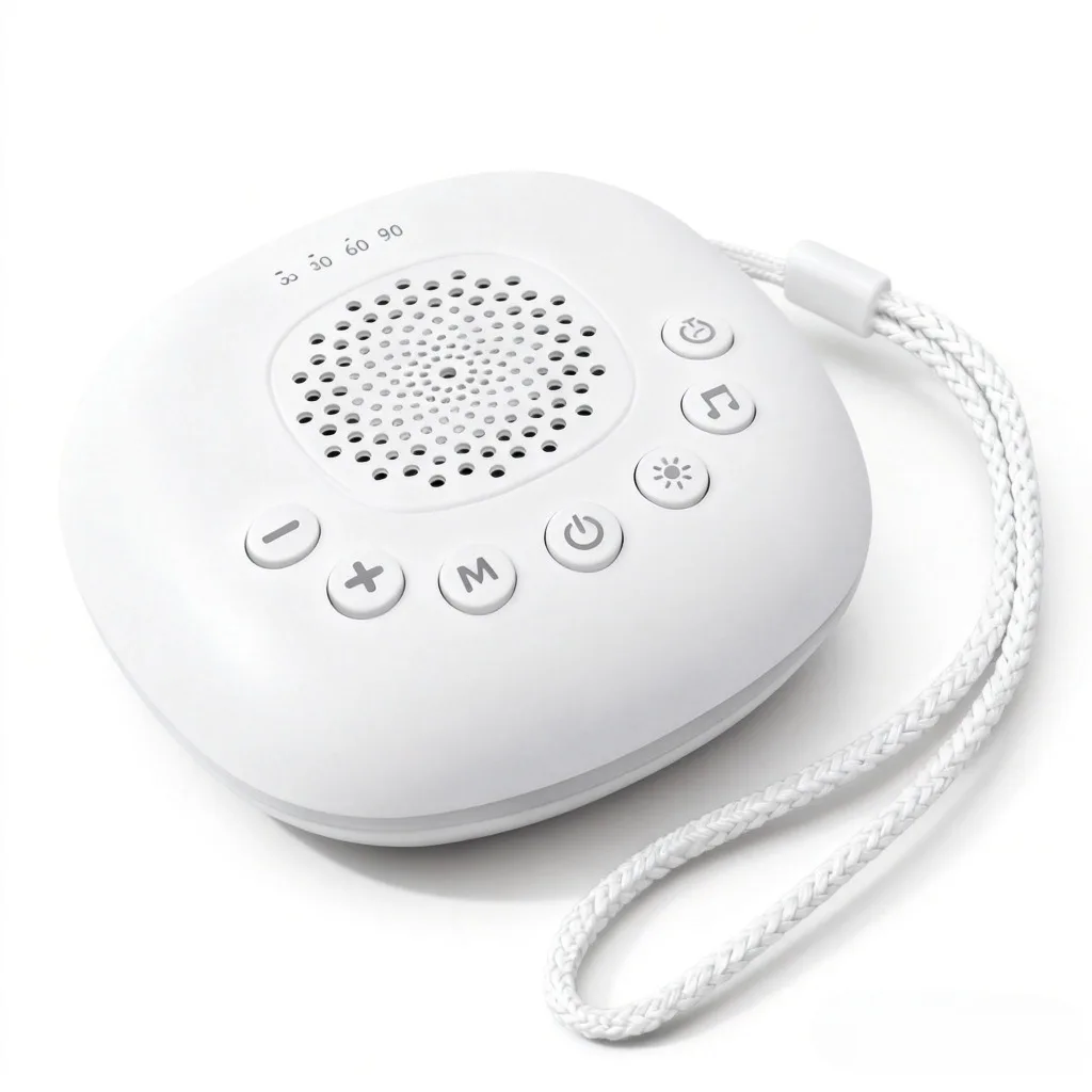 Máquina portátil de ruido blanco, ayuda para dormir con luz LED para respirar y 20 tipos de música ligera, dispositivo de meditación para relajación