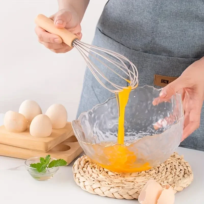 Juego de utensilios de cocina con mango de madera de silicona multicolor, juego de 12 piezas, olla antiadherente, espátula y cuchara, resistentes al calor