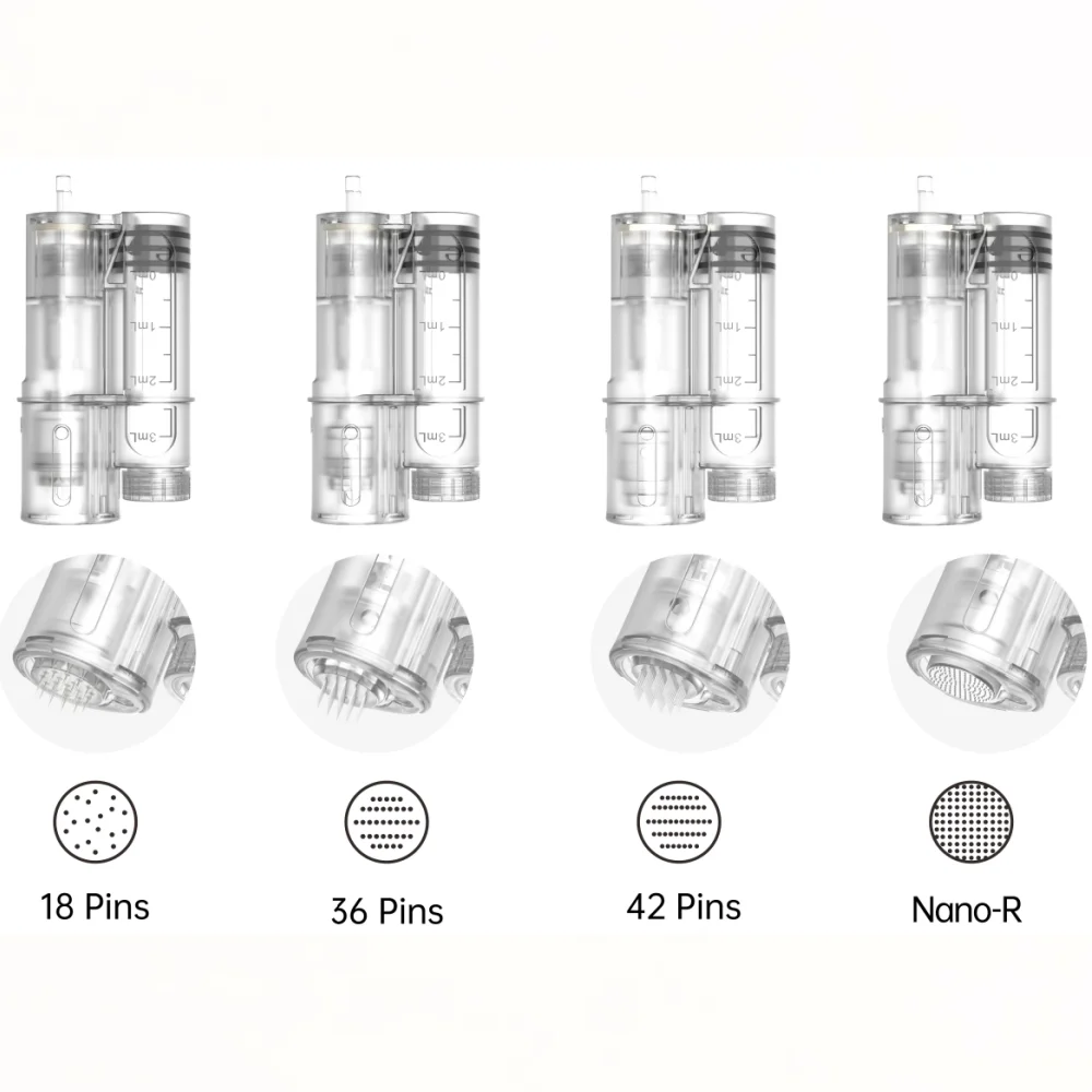 10 piezas Dr. Cartucho de aguja redonda Nano H6 de 18, 36 y 42 pines para pluma de microneedling H6, kit de agujas de repuesto ≤0.25mm