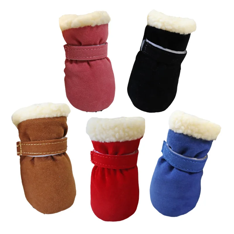 4 Uds. Zapatos impermeables de invierno para perros, botas antideslizantes para la lluvia y la nieve, calzado grueso y cálido para gatos pequeños, perros, cachorros, calcetines para perros, botines