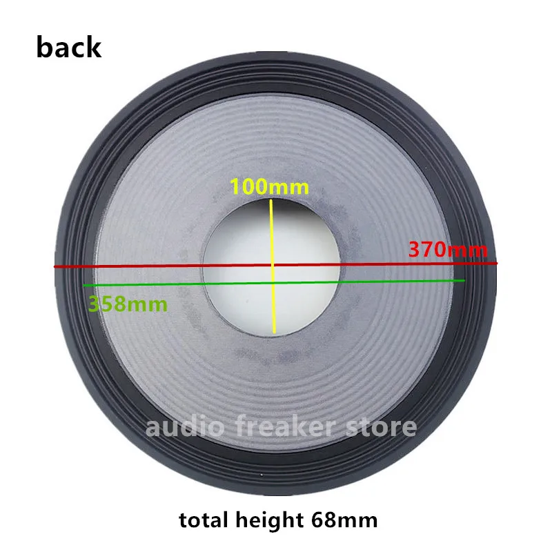 1 unidad de cono de papel para woofer de altavoz de 15 pulgadas, kit de reparación con triple/cuádruple borde de tela, bobina de voz de 100 mm para sistema DIY de cine en casa y estudio