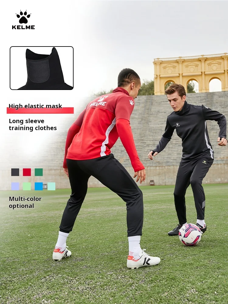 Kelme Sudadera con capucha de entrenamiento de fútbol, ropa deportiva personalizable de manga larga, máscara elástica para el fr