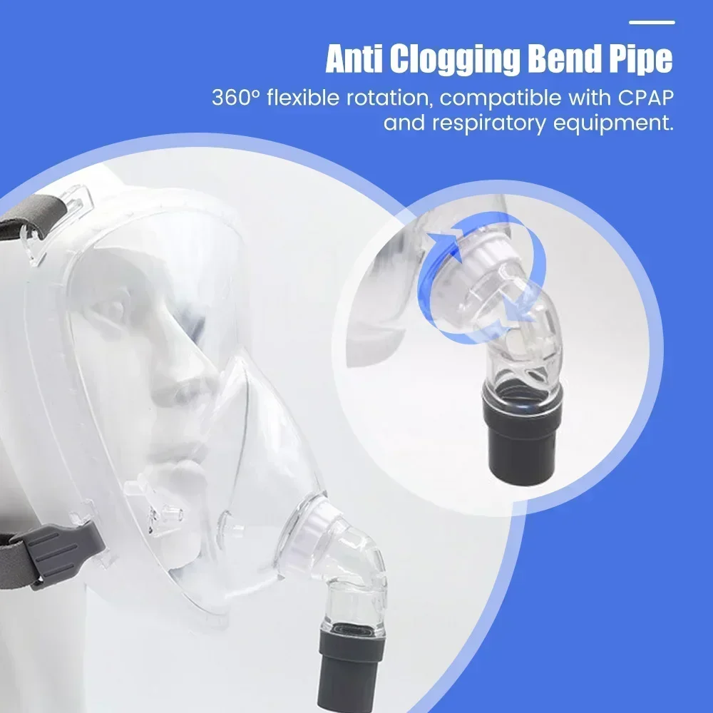 Máscara Facial Completa CPAP Original y Arnés para la Mayoría de Máquinas Auto CPAP/BiPAP, Máscara APAP que Mejora la Comodidad, Alivia el Ronquido y la Apnea del Sueño