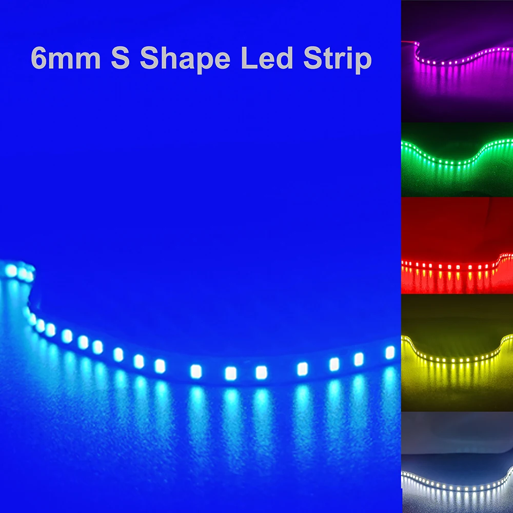 Tira de LED 2835 S de 6 mm, Flexible, para Manualidades, Cinta de Luz de Neón, DC12V, 120 LED/m, para Letreros de Neón, Lámpara de Cadena Flexible y Plegable