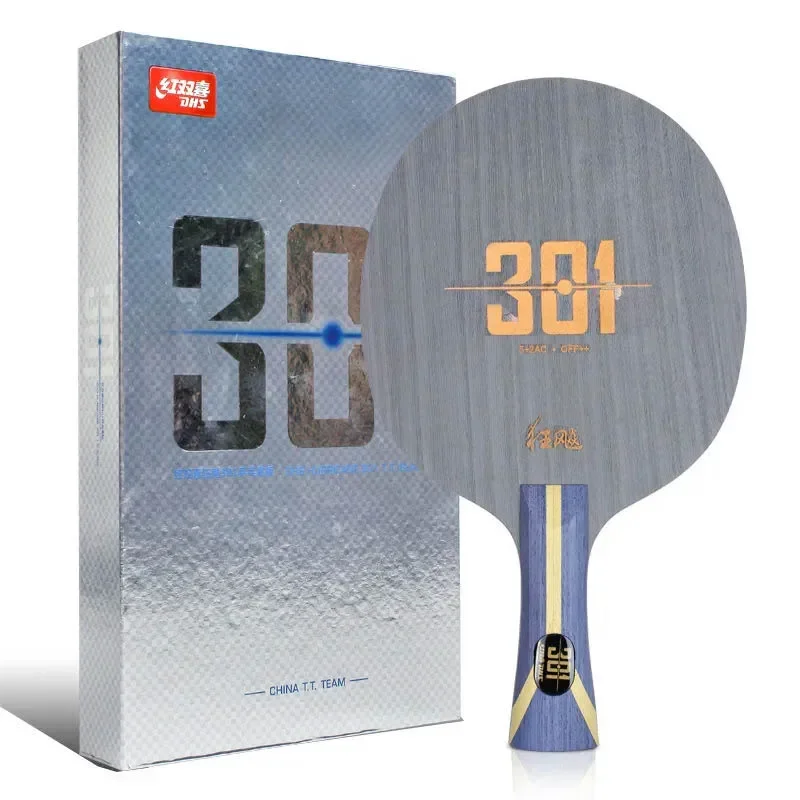 Hoja de tenis de mesa DHS Hurricane 301 H301, 5 madera, 2 AC, hoja de Ping Pong de carbono ofensiva para equipo nacional chino