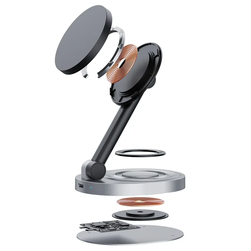 Soporte magnético 2 en 1 para cargador inalámbrico, estación de carga rápida para iPhone 15, 14, 13, 12 Pro Max, Apple Watch 8, 7, 6, Airpods