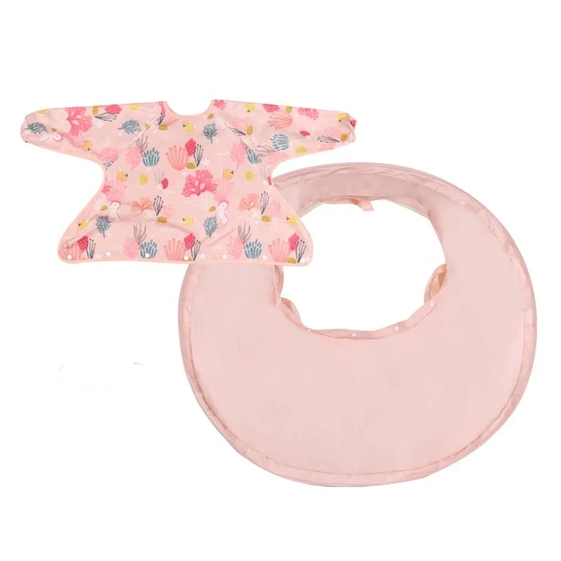 Cubierta de mesa de alimentación infantil para silla alta, babero para niños pequeños, bata de manga larga a prueba de desorden, se fija al tapete de alimentación, tapete para mesa de comer para bebé