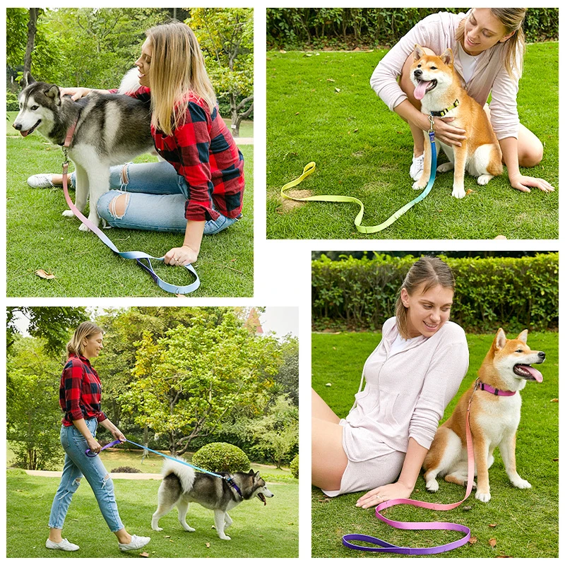 Correa de nailon ajustable para perro, Collar de tracción para perro, gato, adecuado para perros pequeños y grandes, Bulldog, Pugs Beagle