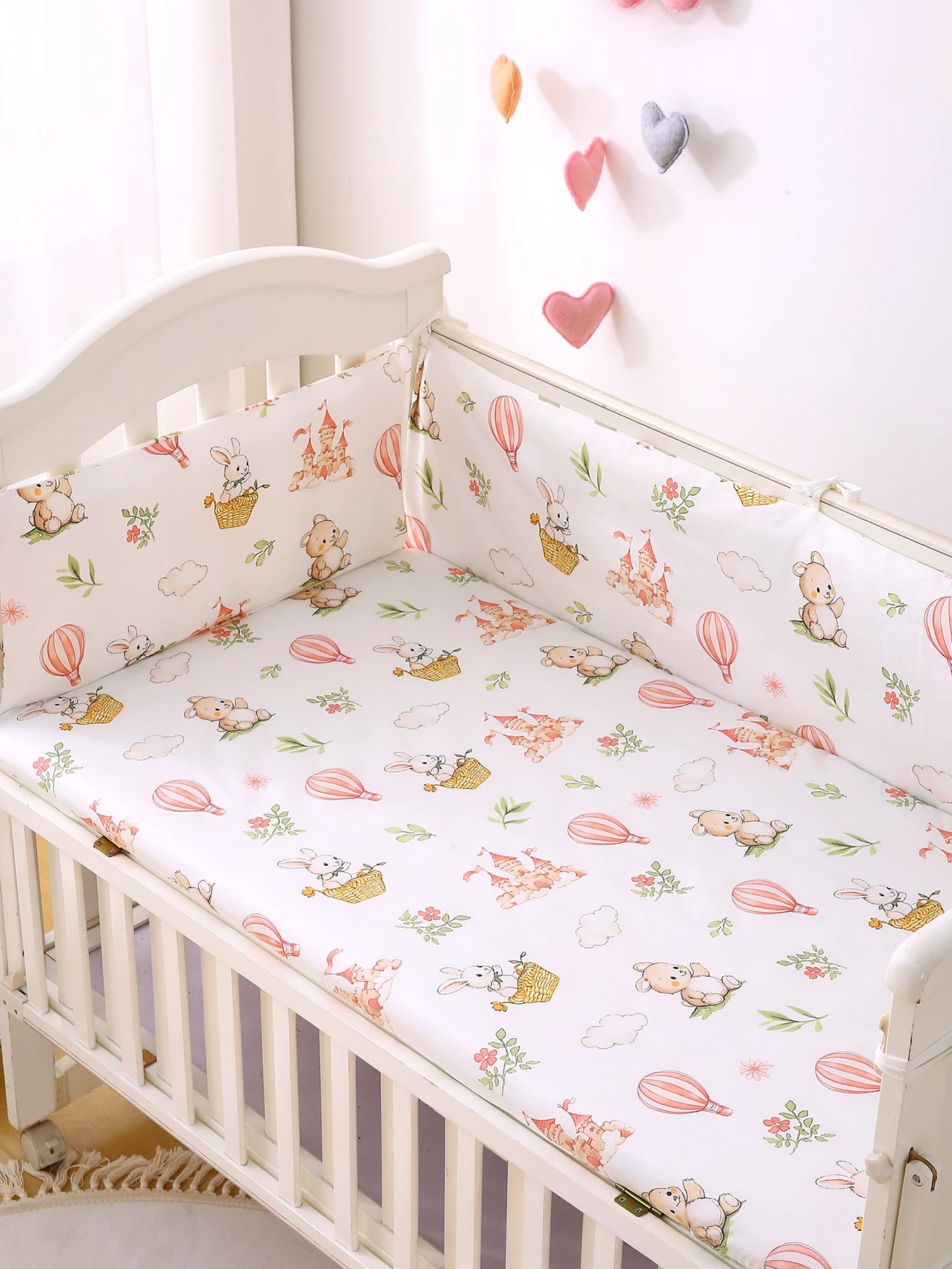 Riel protector para cuna de bebé, revestimiento de parachoques para cuna infantil, valla de cama acolchada con estampado de dibujos animados, 1 unidad de 120/130/180/200cm de longitud, 1 ud.