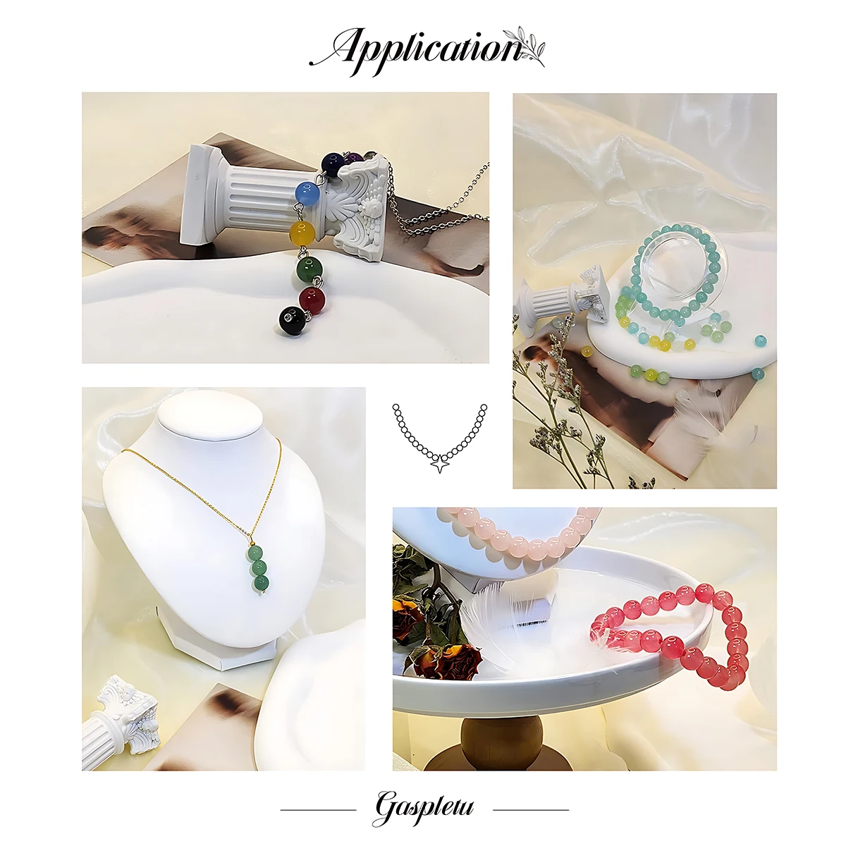 Kit para hacer pulseras de cuentas de cristal de 24 colores y 8 mm, 360/480/720 piezas, cuentas redondas de vidrio para joyería, adecuadas para manualidades