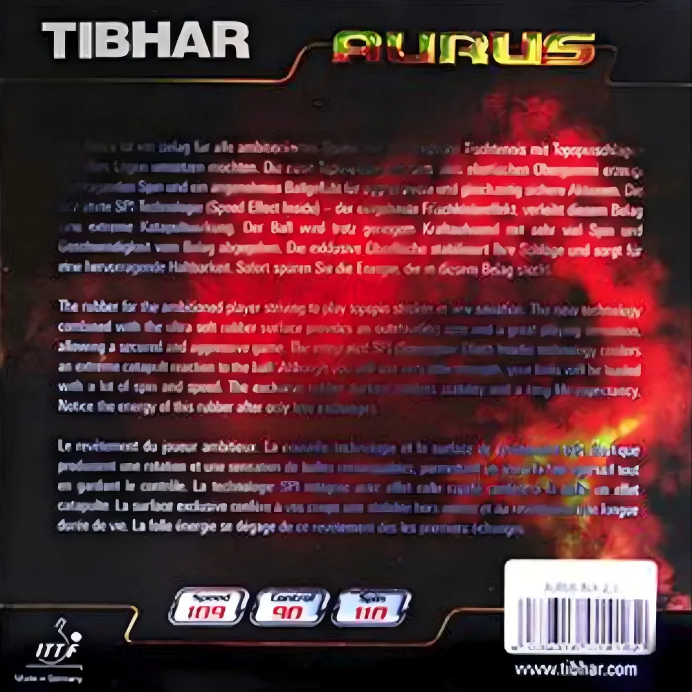 TIBHAR AURUS-sonido suave para tenis de mesa, goma original, esponja de Ping Pong