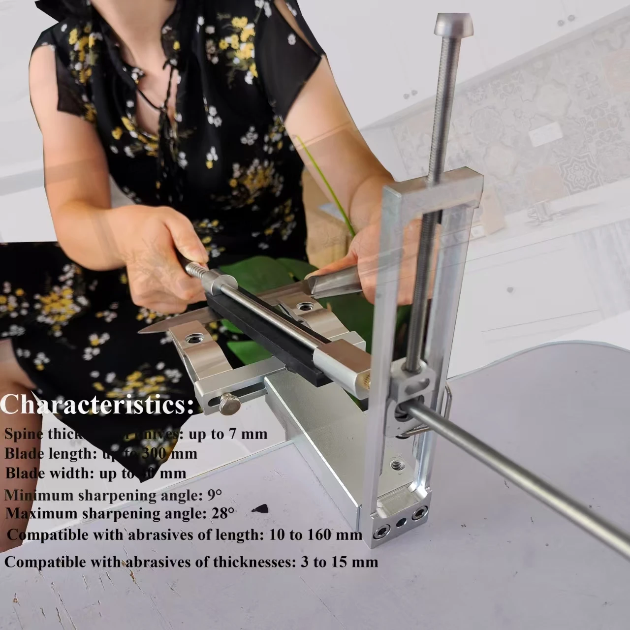 Afilador de cuchillos profesional de ángulo fijo, herramientas de cocina, sistema de afilado con juego de piedras de diamante, S09, nuevo diseño