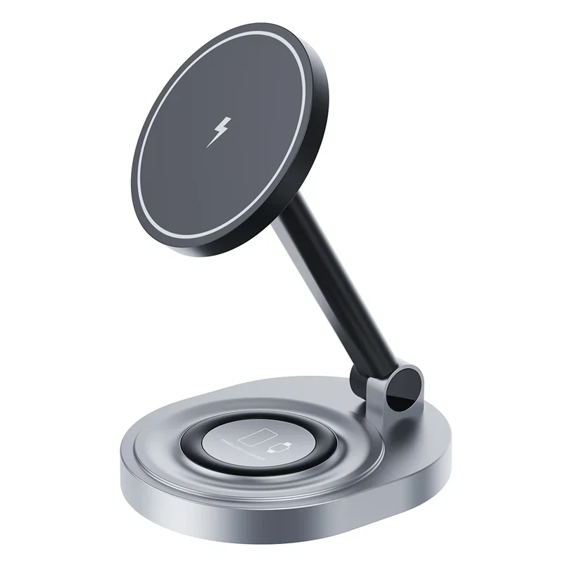Soporte magnético 2 en 1 para cargador inalámbrico, estación de carga rápida para iPhone 15, 14, 13, 12 Pro Max, Apple Watch 8, 7, 6, Airpods