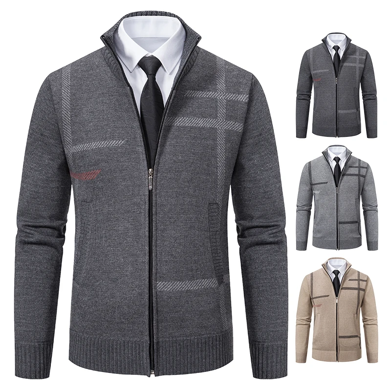 Cárdigan de punto para hombre, camisa de pie, abrigo informal, ropa de primavera y otoño, novedad de 2023