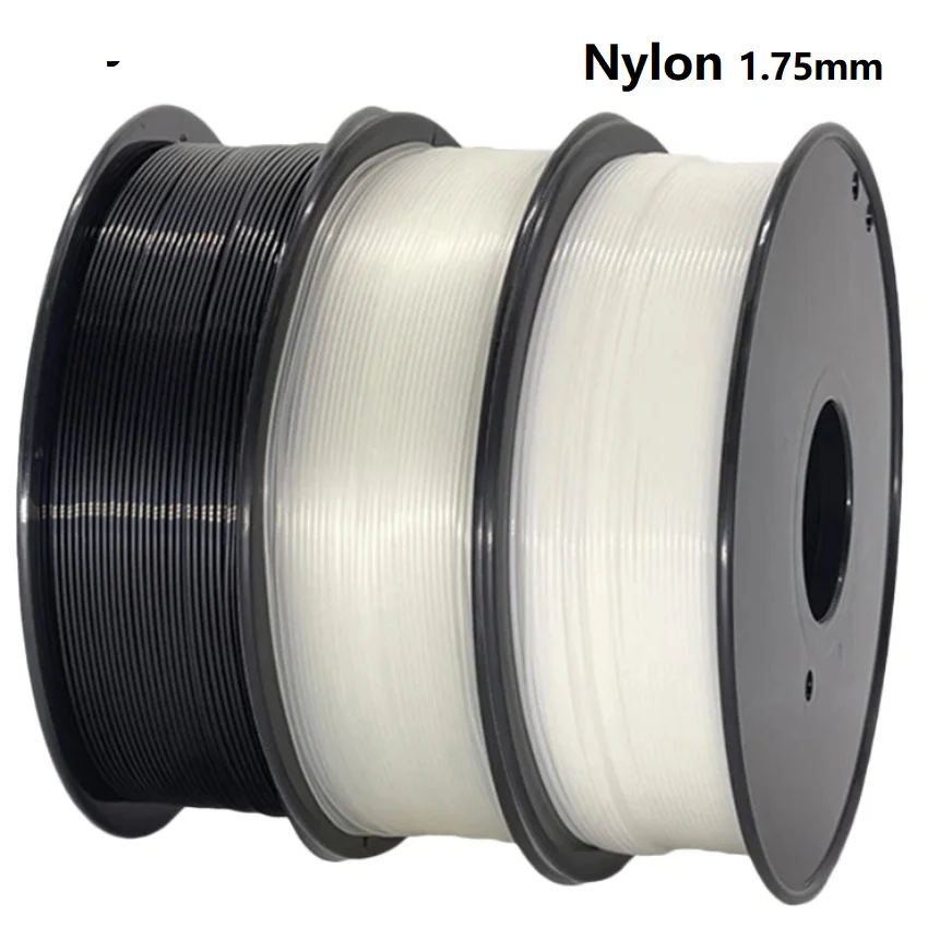 Filamento de nailon PA6, 1,75mm, 1kg, 250g, Material 3D, filamento de nailon de alta dureza, poliamida, negro, blanco, transparente, apto para la mayoría de las impresoras 3D FDM