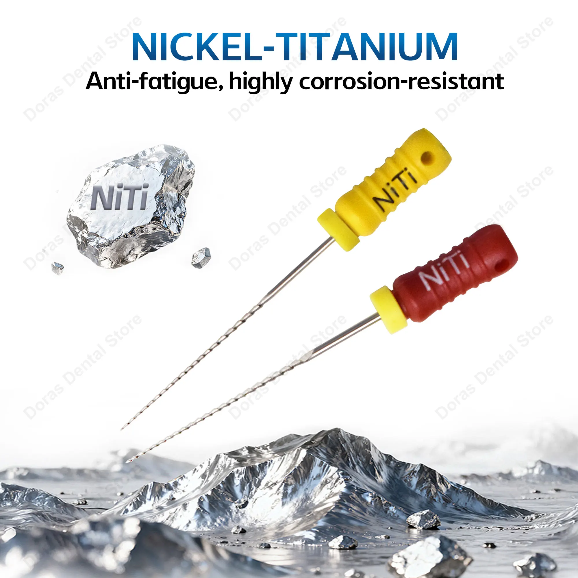 Glin 10 Cajas de Limas NITI H para Conductos Radiculares, Limas Dentales H-File de 21mm/25mm, Instrumentos Endodónticos