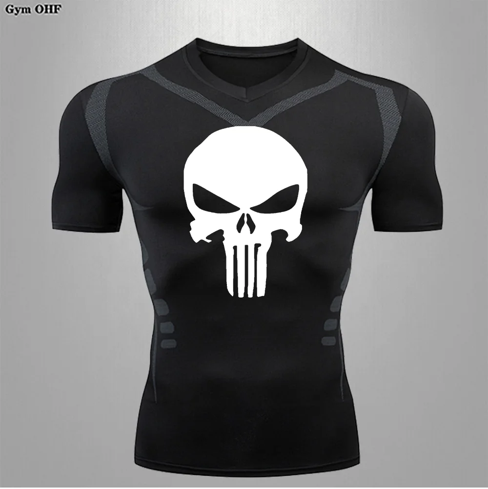 Camisetas de compresión para correr para hombre, ropa elástica para gimnasio, entrenamiento de fútbol, culturismo
