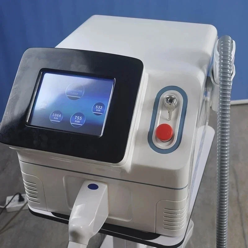 Máquina Láser Portátil de Picosegundos 1064nm 532nm para Eliminar Tatuajes, Láser Nd:YAG Q-Switched