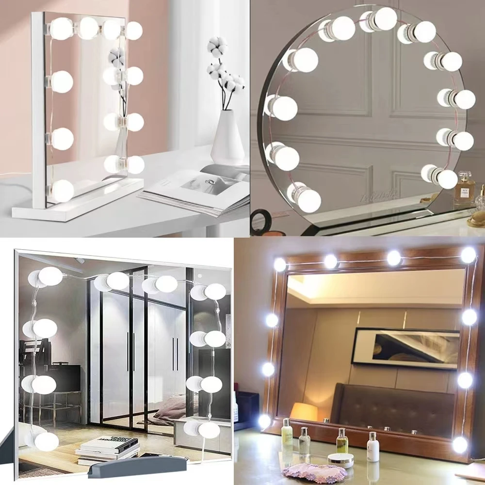 Bombillas de maquillaje para espejo de pasta de luz LED, espejo de maquillaje, bombillas LED de 5v 2A, lámpara LED, mesa iluminada cosmética USB, 10 Uds.