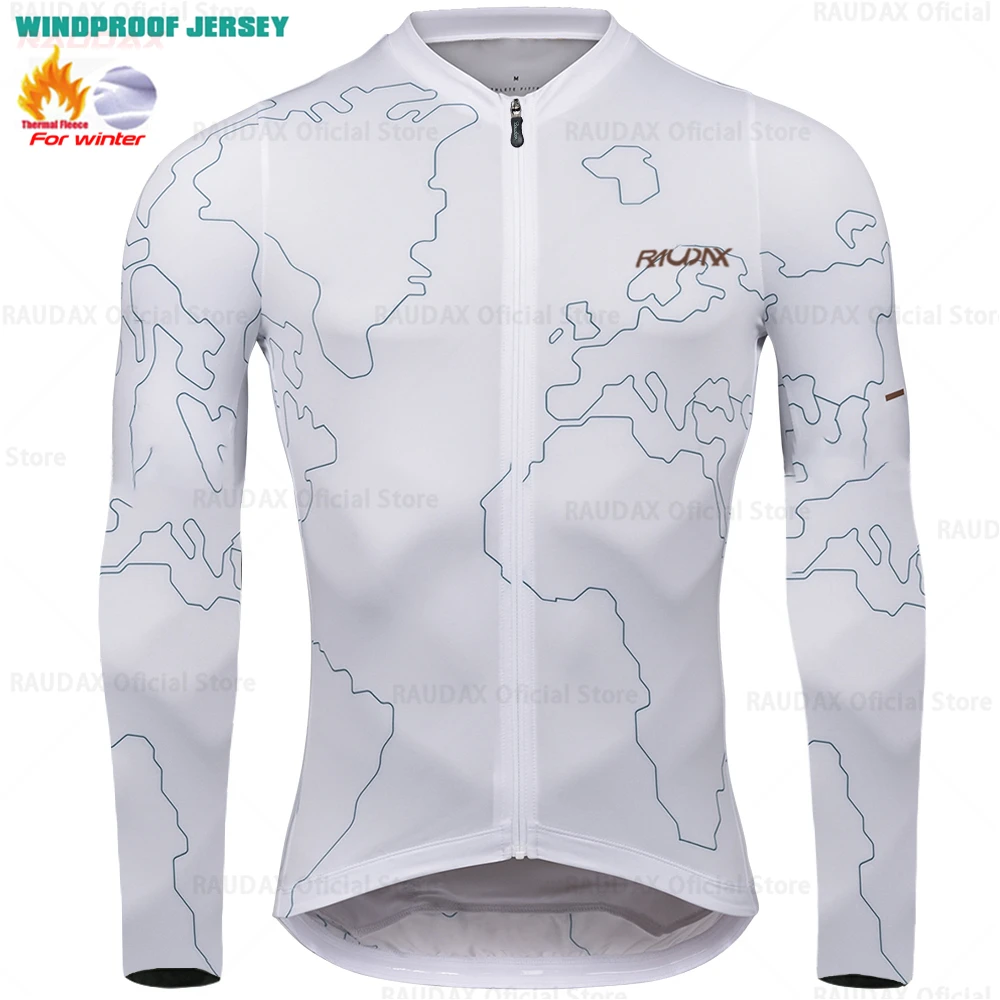 2025 Raudax invierno ciclismo conjuntos de ropa térmica de lana Top ciclismo Jersey deporte bicicleta MTB ropa de montar chaquetas cálidas para hombre