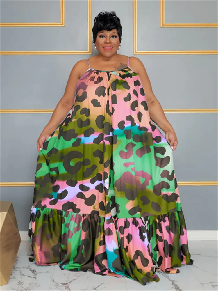 Wmstar-vestido de verano de talla grande para mujer, prenda elegante con estampado de flores, longitud máxima, venta al por mayor, 2023