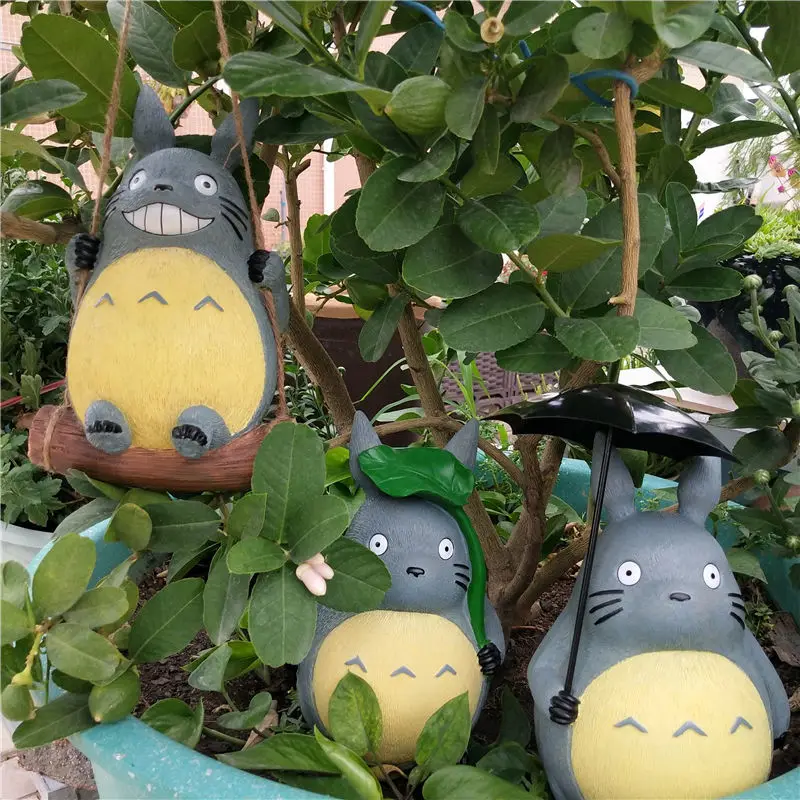 Estatua de jardín grande, escultura de toroed de dibujos animados de Anime, figuras creativas de resina Kawaii Miyazakis Hayaos Totoros, decoración del hogar y jardín
