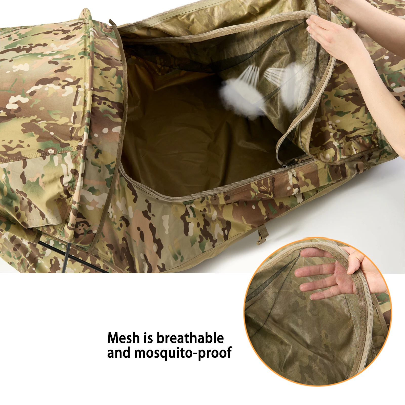 Tienda de campaña militar Hideaway Bivy, ligera, impermeable, compacta, de un solo polo, para mochilero y senderismo