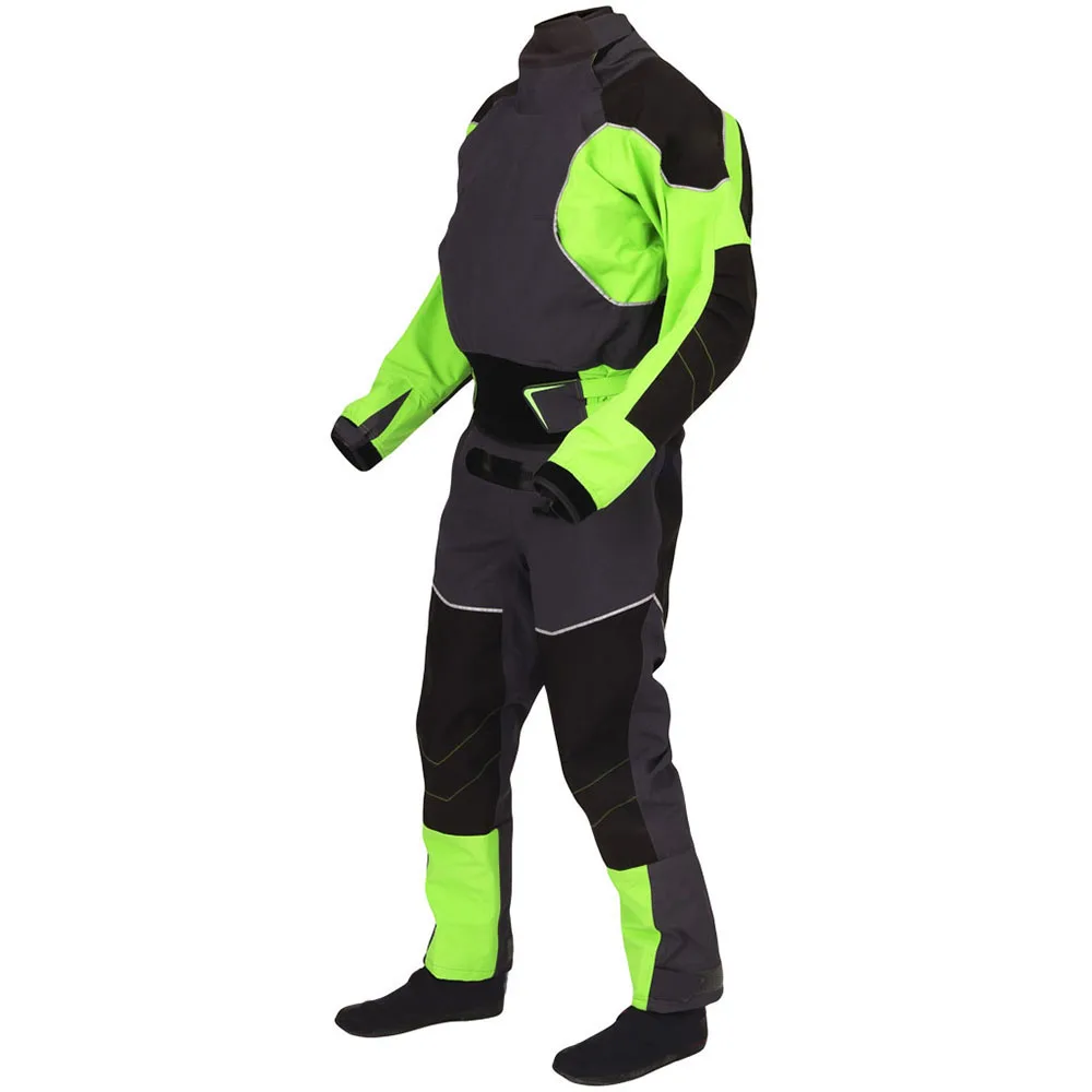 Traje Seco para Kayak LKVER para Hombre, con Juntas de Látex en Cuello y Muñeca, Falda Superior de Doble Ajuste, Cierres de Neopreno con Velcro