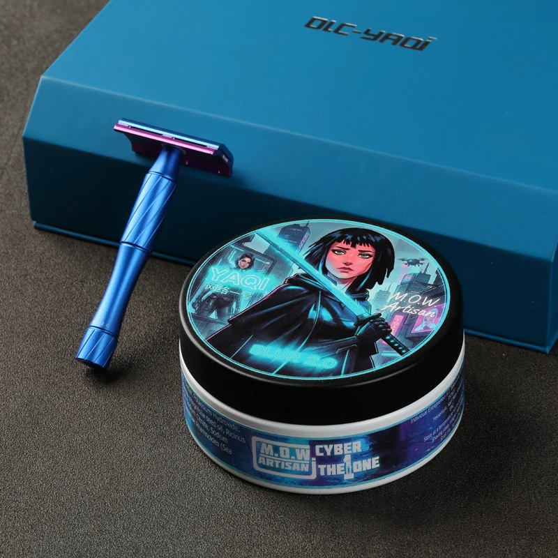 Set de Afeitado YAQI Blur Ghost 2.0 (Versión de Aluminio) Maquinilla de Afeitar Ligera con Jabón