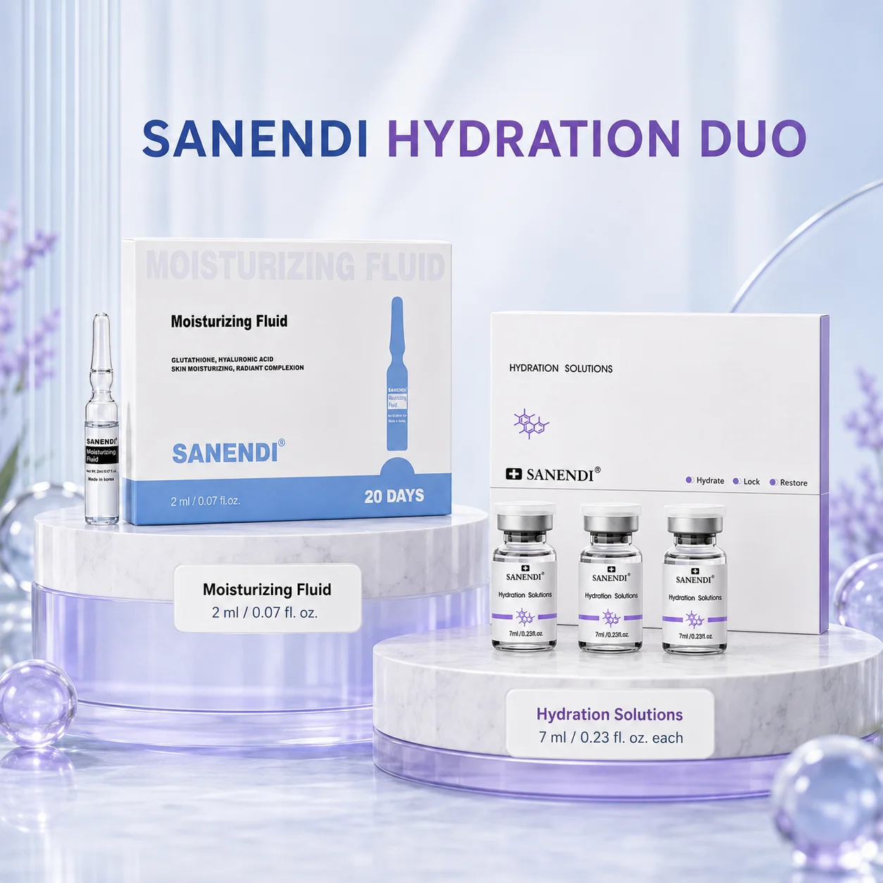Solución Fluida de Hidratación Profunda Sanendi, Suero de Glutatión y Ácido Hialurónico, GSH, Cuidado Facial Diario, Hidratante, Cuidado de la Piel Coreano