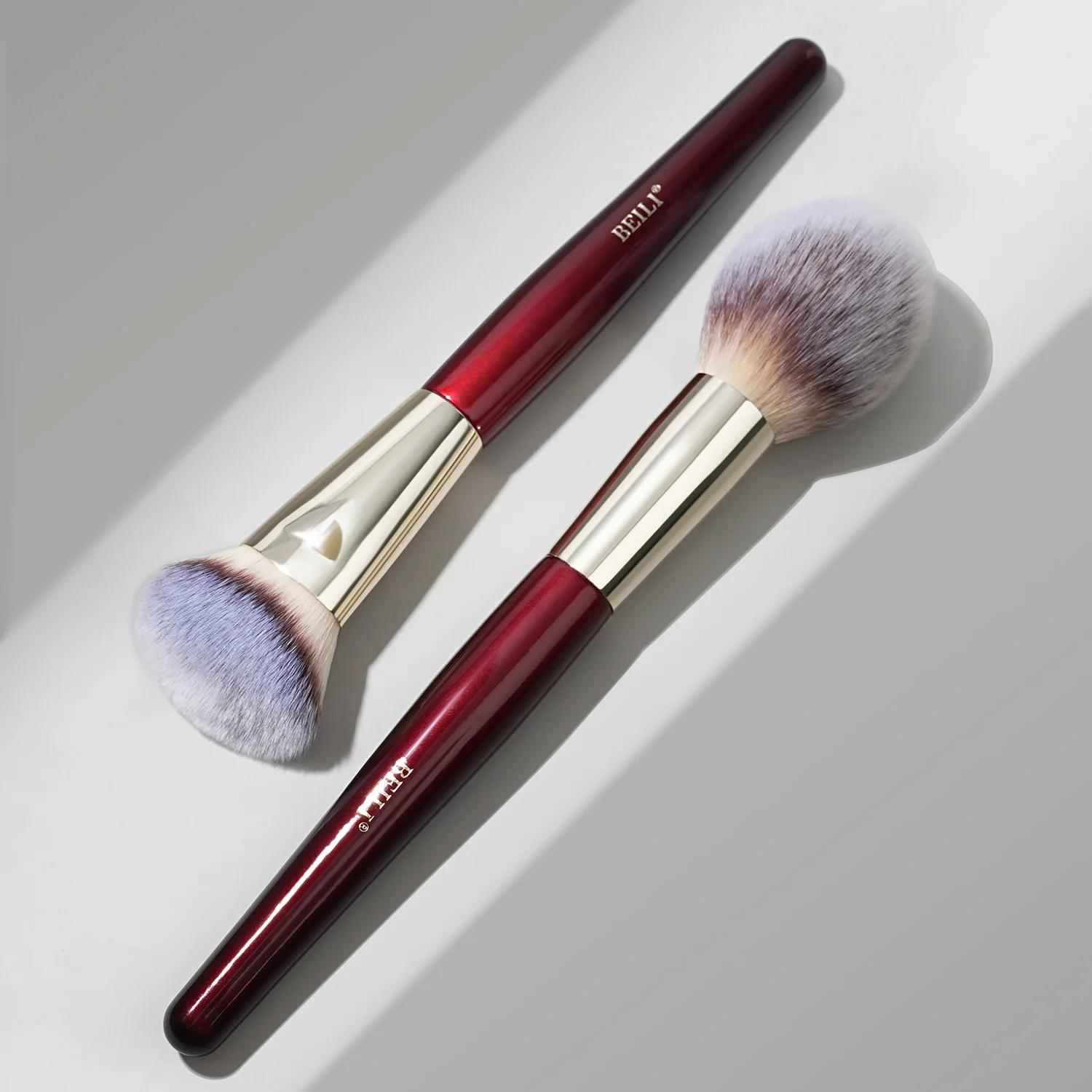 Brochas de Maquillaje BEILI, Juego de 9 Brochas Profesionales de Maquillaje, Brochas Sintéticas Premium para Base, Polvo, Rubor y Sombra de Ojos, Suaves