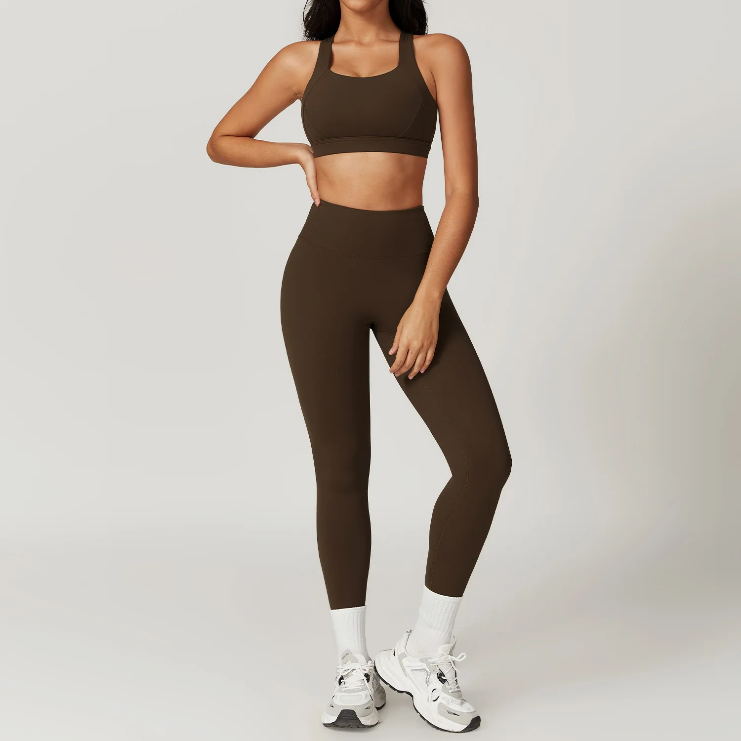 Conjunto Deportivo de 2 Piezas para Mujer, Traje de Yoga, Ropa Deportiva, Sujetador Deportivo, Leggings de Cintura Alta, Ropa de Gimnasio, Traje Deportivo Push Up