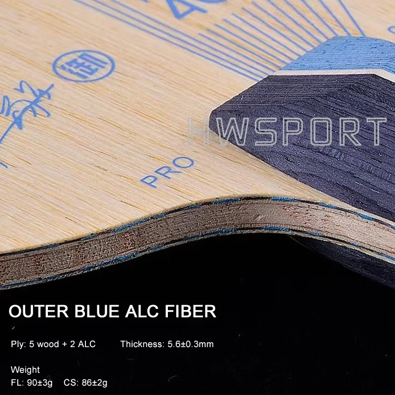 Hoja de tenis de mesa YINHE PRO 01, hoja de Ping Pong ultra ofensiva de fibra ALC azul exterior con caja de embalaje Original