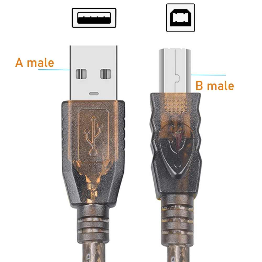 Cable de impresora USB 20M de largo cable de impresora USB 2,0 activo 10M 15M cable USB amplificador USB 2,0 A macho a B impresora de escáner macho