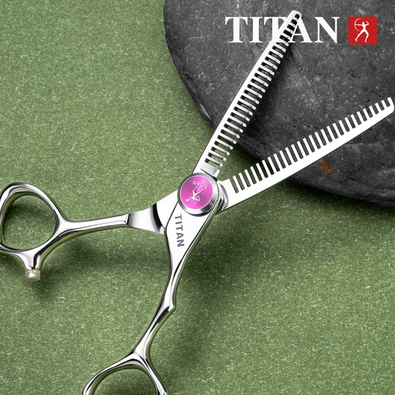 Tijeras de Peluquería Profesionales TITAN, Tijeras de Entresacar de Doble Diente, 6 Pulgadas, Acero VG10