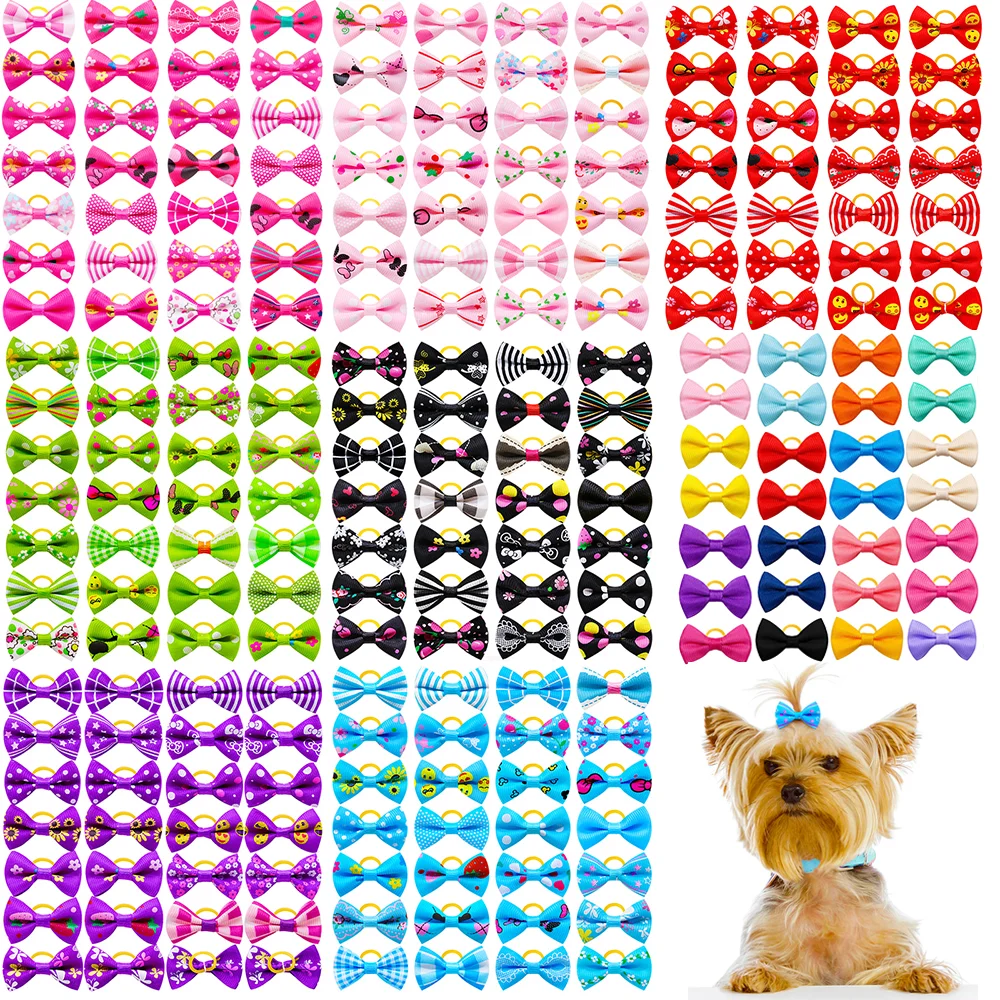 10/20/30 Uds. Lazos para el pelo para el cuidado de mascotas, mezcla de colores para cachorros, accesorios decorativos para el cabello para perros pequeños, bandas de goma para el pelo, proveedor de perros