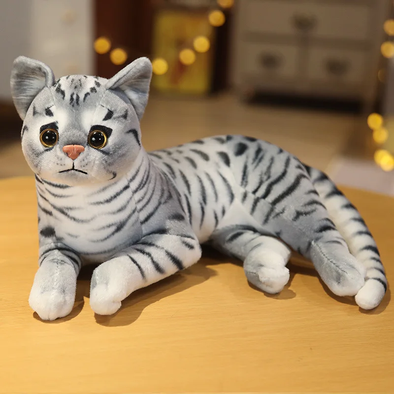 29cm simulación americana Shorthai y gato siamés peluche muñeca realista Animal mascota juguetes para niños decoración del hogar regalo del bebé