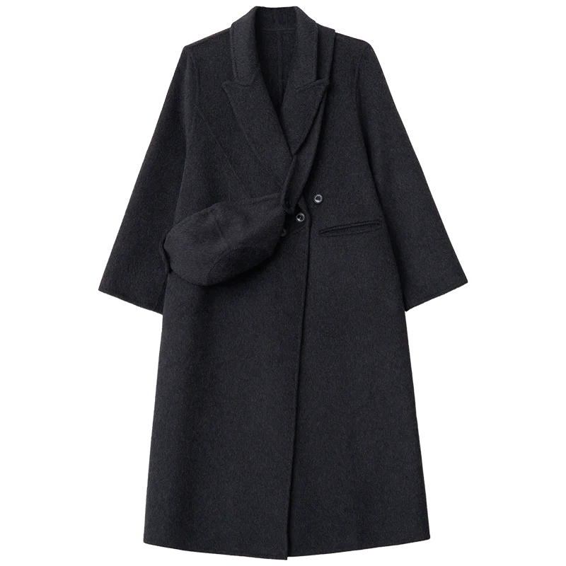 CHIC VEN Abrigo Largo de Lana para Mujer, Estilo Oversize, Doble Cara, Ropa Exterior Femenina, Cortavientos, Otoño Invierno 2026