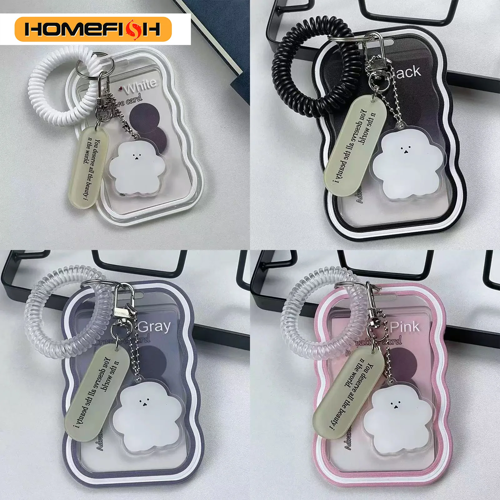 HOMEFISH - Portafotos Creativo Kpop, Llavero Transparente, Funda Protectora para Fotos, Tarjetas de Autobús y Estudiante