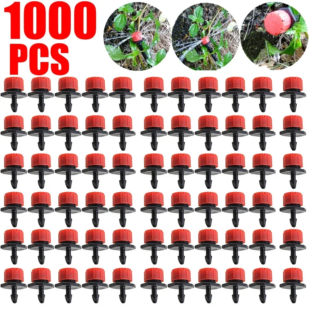 100 unids/bolsa gotero de agua cabeza de flujo ajustable goteros ahorro de agua Anti-entupimiento portátil duradero práctico herramientas de jardín