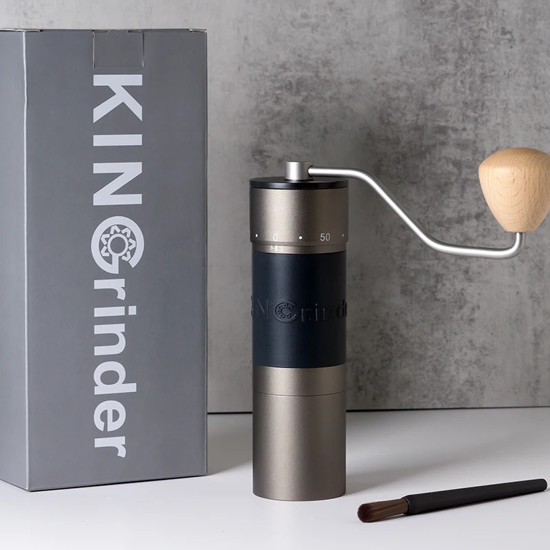 Kingrinder K4 /K6 molinillo de café manual molino portátil 420 acero inoxidable 48mm acero inoxidable rebaba chapada en titanio