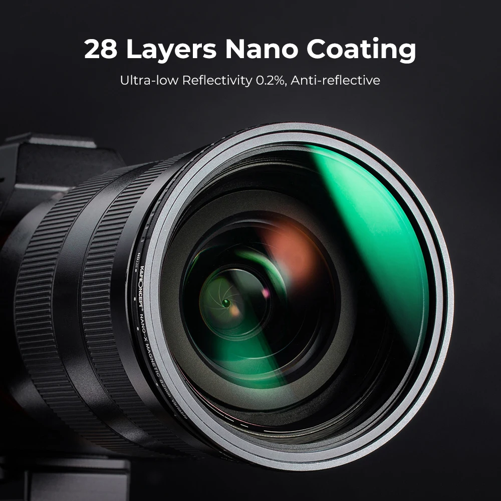 Filtro de Lente ND Variable Magnético K&F CONCEPT de 49 mm-82 mm, Filtro de Densidad Neutra Ajustable ND8-ND128 con 28 Recubrimientos Multicapa