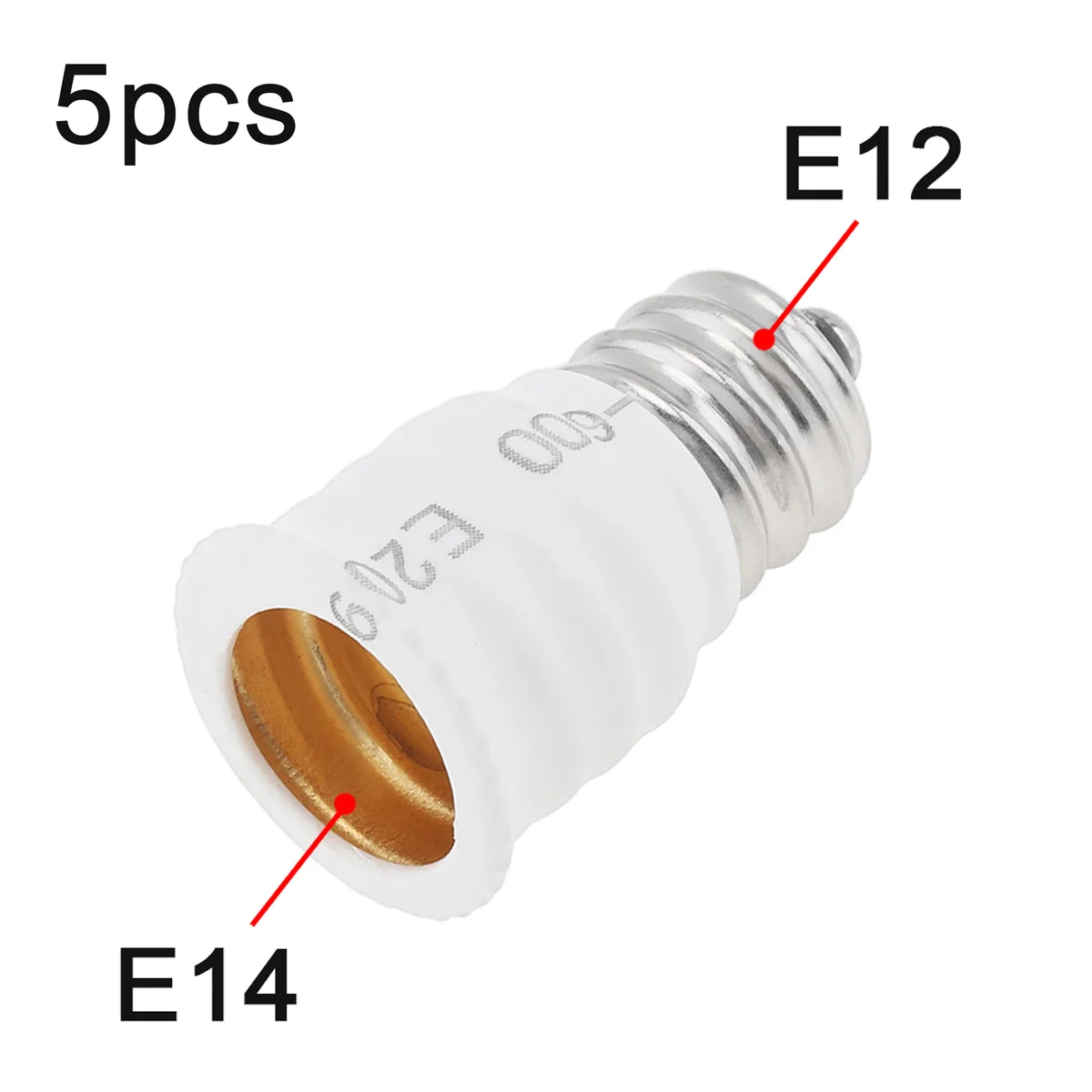 Adaptador de enchufe de luz LED E12 a E14, convertidor de portalámparas, adaptador de bombilla, enchufes, cambiador, accesorios de iluminación, 5 piezas