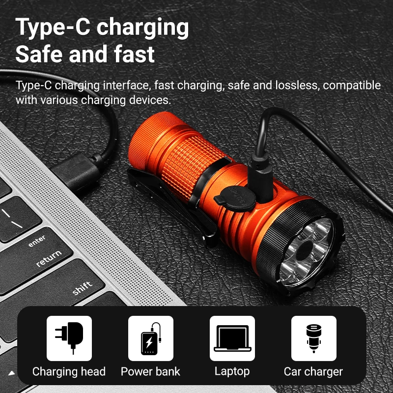 7xLED alto brillo blanco/rojo/verde/azul/365nm luz UV Mini linterna USB recargable senderismo pesca Camping imán antorcha de trabajo