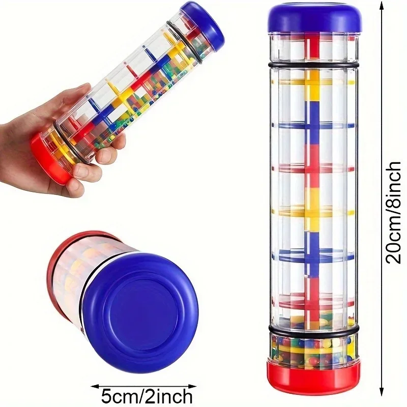 Juguete Musical Rainmaker, palo de lluvia, campana, juguete para sacudir la mano, juguete sensorial Montessori, instrumento educativo para bebé, 1 ud.