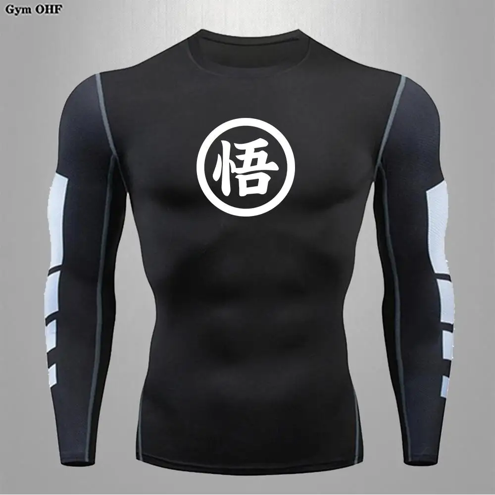 Camisas de compresión con estampado de Goku para hombre, camisetas interiores para gimnasio, entrenamiento, correr, Fitness, capa Base, ejercicio aeróbico de secado rápido, camisetas para hombre