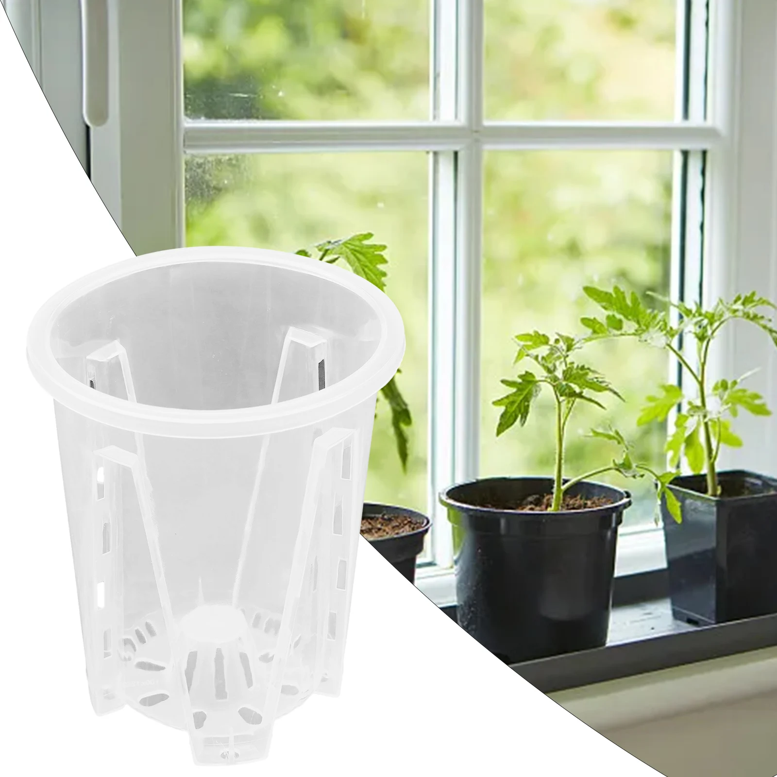 Macetas de orquídeas de plástico transparente con Control de raíces, maceta transparente con agujeros para plantar orquídeas Phalaenopsis Cattleya con estómata