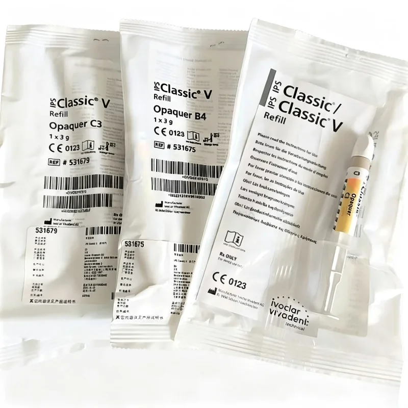 2 Unidades de Pasta Opaca Ivoclar Vivadent IPS Classic V, Jeringa de 3g, A1-D4, Material Opaco de Cerámica Metálica para Laboratorio Dental