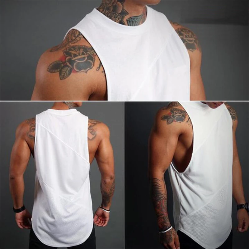 Camisetas sin mangas deportivas blancas para hombre, camisetas sin mangas para entrenamiento físico y gimnasio, camiseta interior holgada informal de Color sólido para verano